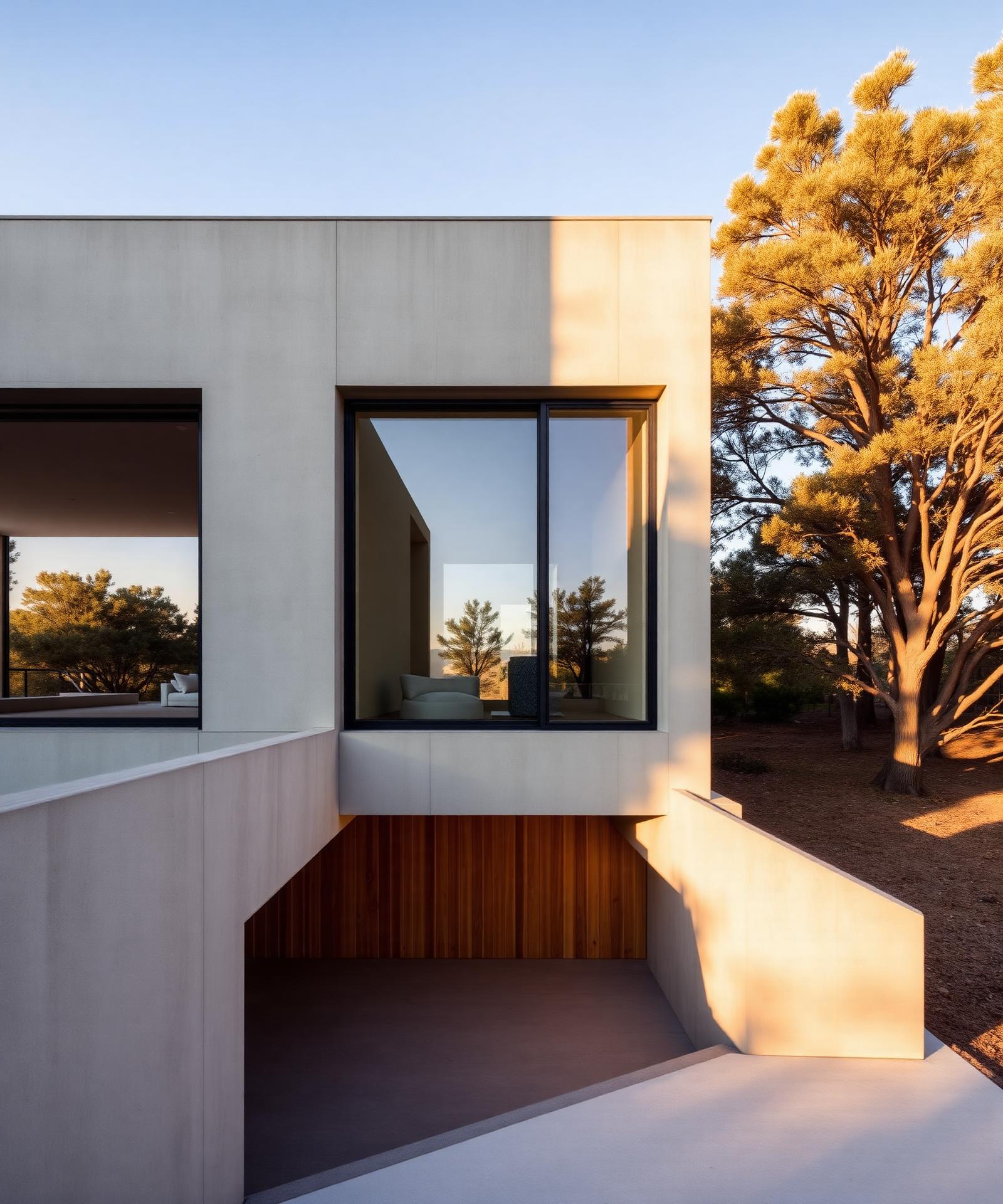 Vivienda contemporánea de hormigón y madera diseñada por Elementa